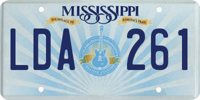 MS license plate LDA261