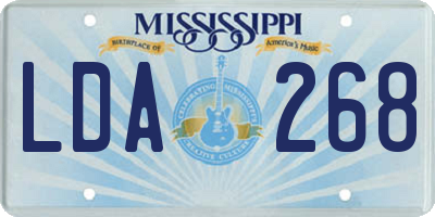 MS license plate LDA268