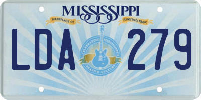 MS license plate LDA279
