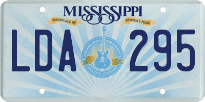 MS license plate LDA295
