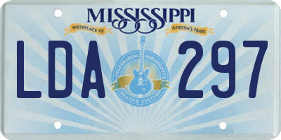 MS license plate LDA297