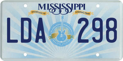 MS license plate LDA298