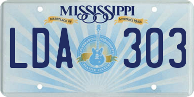 MS license plate LDA303