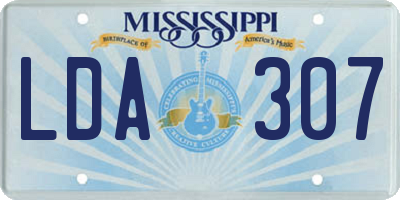 MS license plate LDA307