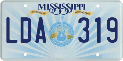 MS license plate LDA319