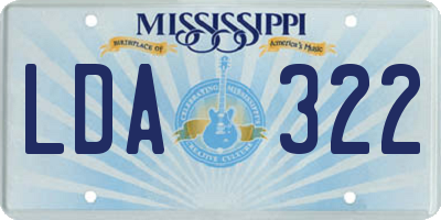 MS license plate LDA322