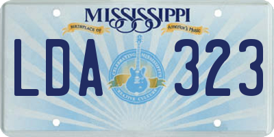 MS license plate LDA323