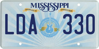 MS license plate LDA330