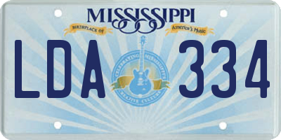 MS license plate LDA334