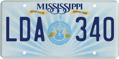 MS license plate LDA340