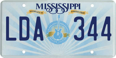 MS license plate LDA344