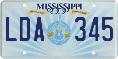MS license plate LDA345