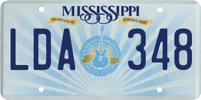 MS license plate LDA348