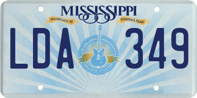 MS license plate LDA349