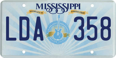 MS license plate LDA358