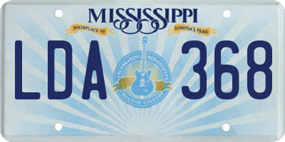 MS license plate LDA368