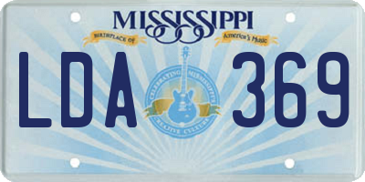 MS license plate LDA369