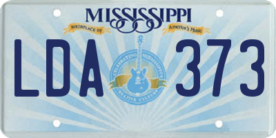 MS license plate LDA373