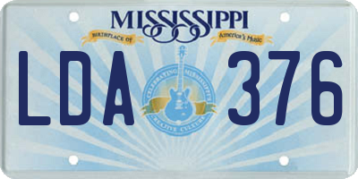 MS license plate LDA376