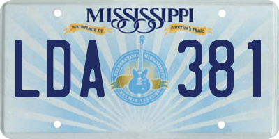 MS license plate LDA381