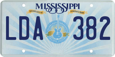 MS license plate LDA382
