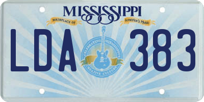 MS license plate LDA383