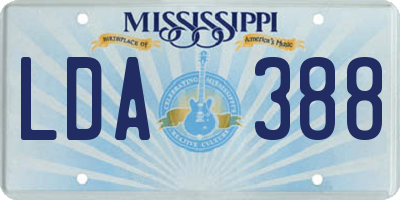 MS license plate LDA388