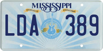 MS license plate LDA389