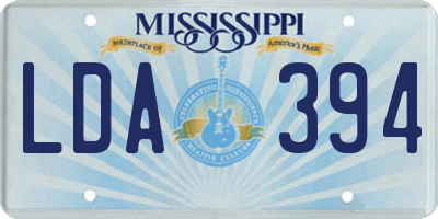 MS license plate LDA394