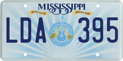 MS license plate LDA395