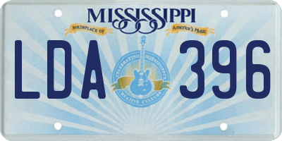 MS license plate LDA396