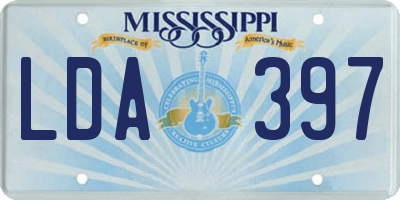 MS license plate LDA397