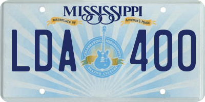 MS license plate LDA400