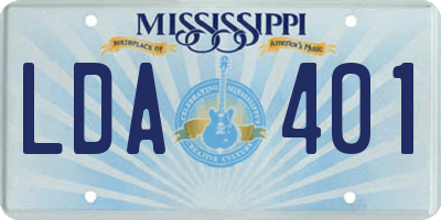 MS license plate LDA401