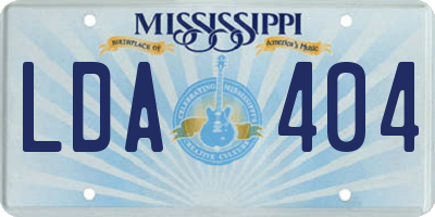 MS license plate LDA404