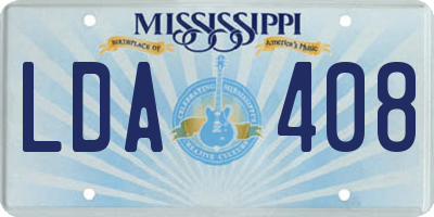 MS license plate LDA408