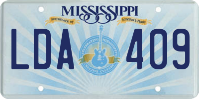 MS license plate LDA409