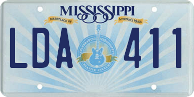 MS license plate LDA411