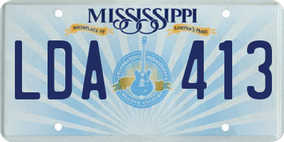 MS license plate LDA413