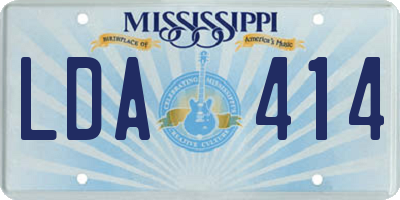 MS license plate LDA414