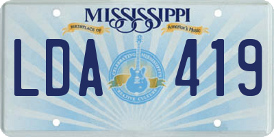 MS license plate LDA419