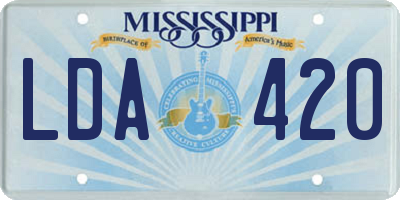 MS license plate LDA420