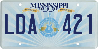 MS license plate LDA421
