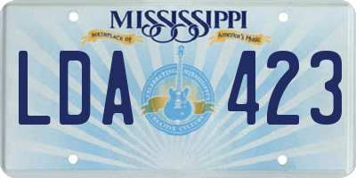 MS license plate LDA423