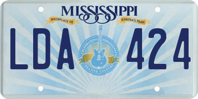 MS license plate LDA424