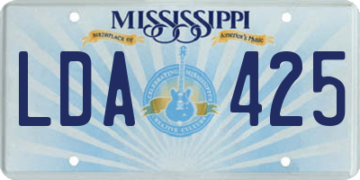 MS license plate LDA425