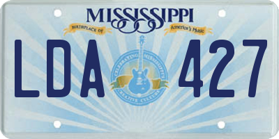 MS license plate LDA427