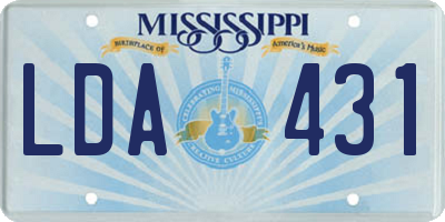 MS license plate LDA431