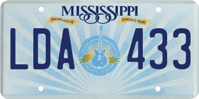 MS license plate LDA433