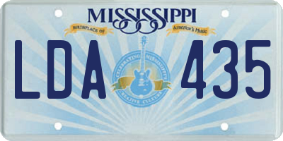 MS license plate LDA435
